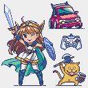 Pyxelで描かれたドット絵のイラスト